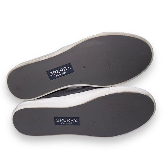 Sperry Seaside Emboss Suede Slip-on Sneakers Grey STS82596 Women's 6.5 - Picture 8 of 11